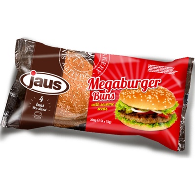 Jaus Mega Burger so sezamom 4 x 75 g