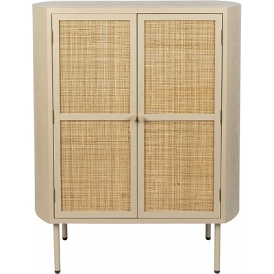 White Label Living Amaya 80 cm béžová, dřevo a ratan