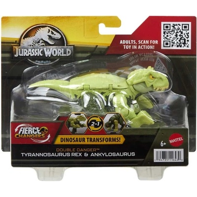 Mattel Jurassic World Fierce Changers Tyranosaurus Rex na Ankylosaurus