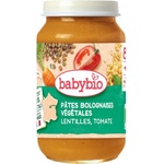 Babybio Био меню Babybio - Вегетарианска паста с моркови, леща и домати, 8м+, 200 g (3288130510607) - baby