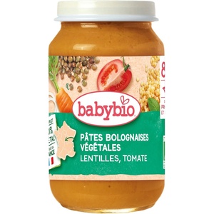 Babybio Био меню Babybio - Вегетарианска паста с моркови, леща и домати, 8м+, 200 g (3288130510607) - baby