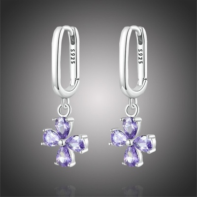 Grace Silver Jewellery stříbrné se zirkony Giorgina E-SCE1428 fialová