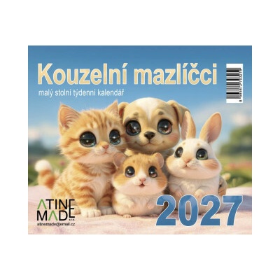 Atinemade Kouzelní mazlíčci, malý stolní, týdenní, 13 x 15 cm 2027