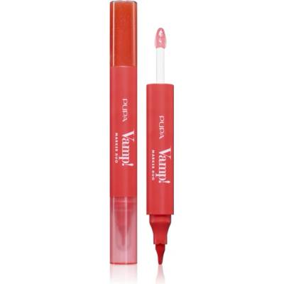 PUPA Vamp! Lip Marker Duo маркер за устни с блясък цвят 003 Grape Juice 1.4ml