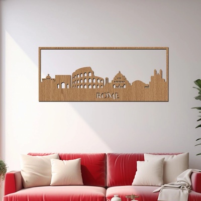 Dřevěná dekorace na zeď ŘÍM Rozměry (cm): 40x11, Zvolte barvu dekoru: Horský dub