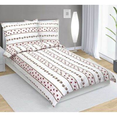 Bellatex flanel obliečky Ružička v prúžku 140x200 70x90