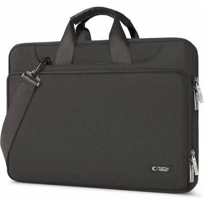 Tech-Protect PocketBag Laptop Bag 14 - елегантна чанта с дръжки и презрамка за MacBook Air 13, MacBook Pro 13, MacBook Pro 14 и лаптопи до 14 инча (черен)