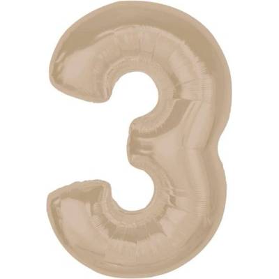 Godan Balónek fóliový číslo 3 matný latte 92cm