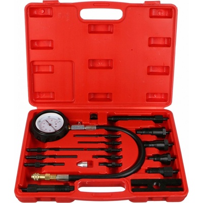 Sada pro testování komprese naftových motorů MECHANIC ENGINE TESTER 19, 0-70bar, 19ks SIXTOL