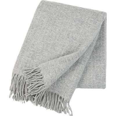 Klippan Švédsko Vlněný pléd Twist light grey Světle šedá 130x200