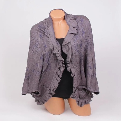 Кашмирено болеро в сиво с къдрички