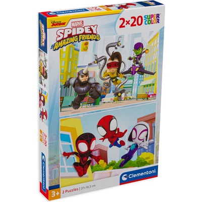 Clementoni Пъзел Clementoni от 2 x 20 части - Спайди и приятели (24794)