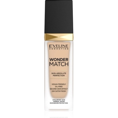 Eveline Cosmetics Wonder Match дълготраен течен фон дьо тен с хиалуронова киселина цвят 10 Light Vanilla 30ml