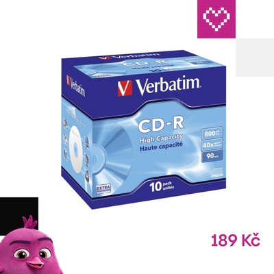 Verbatim CD-R 800MB 40x, AZO, jewel box, 10ks (43428) – Hledejceny.cz