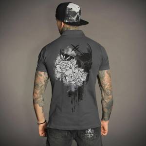 HYRAW мъжка тениска HYRAW - ROSES OF DEATH - Polo - 261PL02