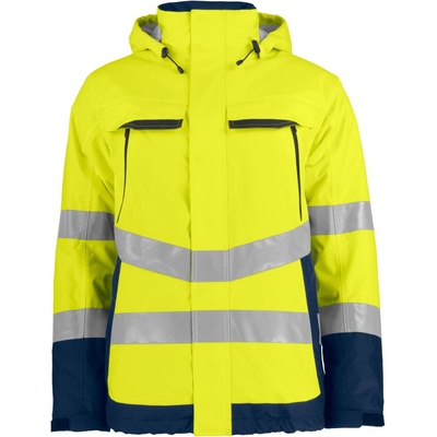 ProJob HI-VIS 6441 PADDED JACKET/Унисекс светлоотразително подплатено яке - жълто/тъмносиньо XXL (646441zw705)