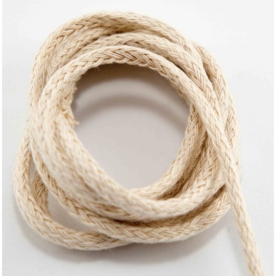 Bavlnená odevná šnúra - prírodná - priemer 0,4 cm