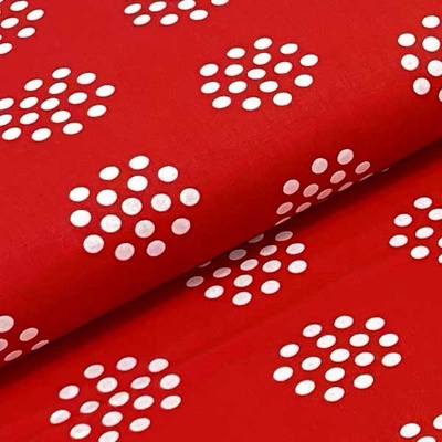 Bavlněné plátno P0489 červené, bílý puntík, š.140