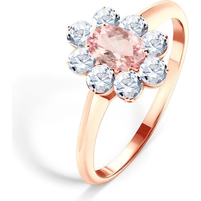 SAVICKI Годежен пръстен Savicki: злато, морганит, бели сапфири