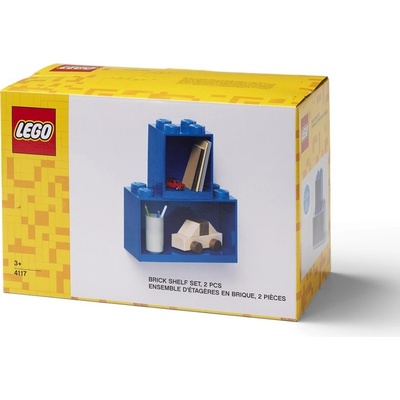 LEGO Brick závesné police, set 2 ks modrá