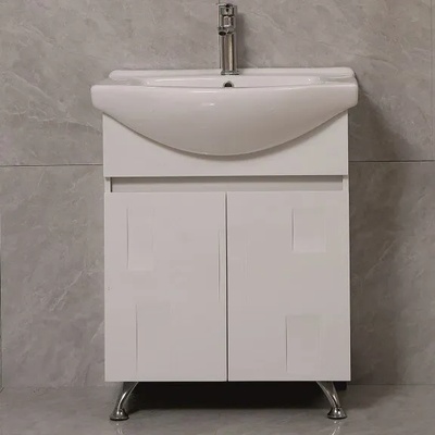 Inter Ceramic Долен шкаф за баня ICP 6591 NEW, Inter Ceramic, PVC, бял, с умивалник, 66x51.5x85см (6591 NEW + УМИВ. 8765)
