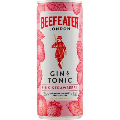 Beefeater Pink Strawberry Gin And Tonic 4,9 % 0,25 l (plech)