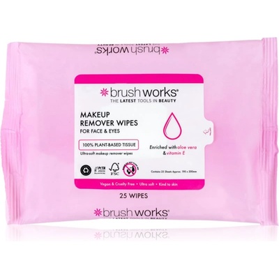 Brushworks Makeup Remover Wipes кърпички за почистване на грим 25 бр