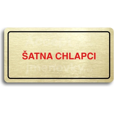 ACCEPT Piktogram ŠATNA CHLAPCI - zlatá tabulka - barevný tisk