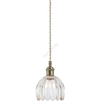 Markslöjd 109136 - Пендел на кабел GOTA 1xE14/40W/230V Ø 13 см месинг/прозрачно стъкло (ML1612)