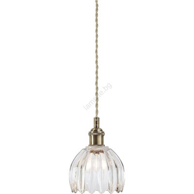 Markslöjd 109136 - Пендел на кабел GOTA 1xE14/40W/230V Ø 13 см месинг/прозрачно стъкло (ML1612)