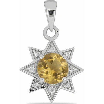 Nefertitis Přívěsek stříbrný s broušeným citrínem a zirkony 023185 CT NF45206