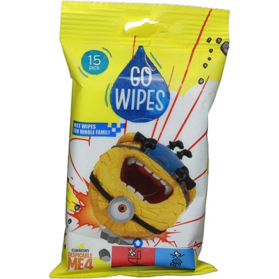GoWipes vlhčené ubrousky s motivem Mimoň s antibakteriálním účinkem 15 ks