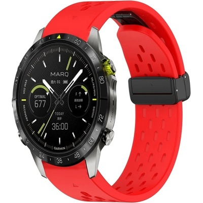 PROTEMIO AIRY Silikonový řemínek pro Garmin Epix Pro Gen 2 47mm červený 94034