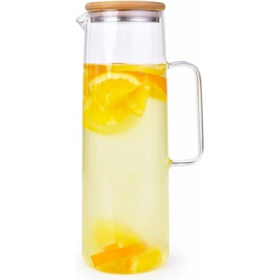 1,6 L džbán z borosilikátového skla s bambusovým víkem, BOROSIL GLASS