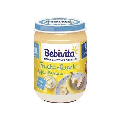 Bebivita Био плодов десерт Bebivita, дует с йогурт, ябълки и банани, 190гр, 4018852029489