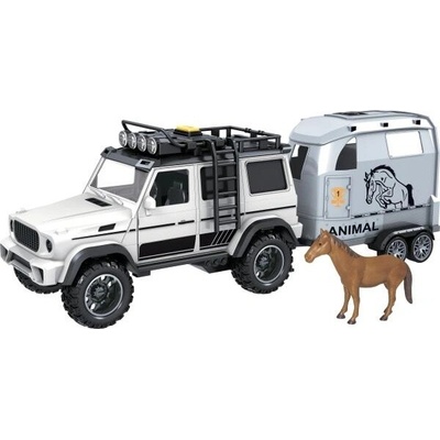 Sparkys CITY SERVICE CAR - 1:14 - Terénní vozidlo s přívěsem a koněm