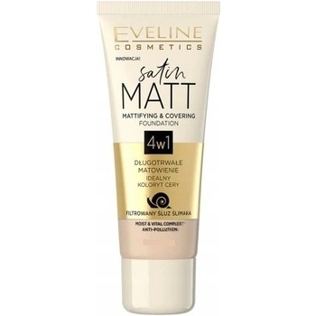Eveline Cosmetics Satin Matt zmatňujúci make-up s extraktom zo slimáka 104 Beige 30 ml