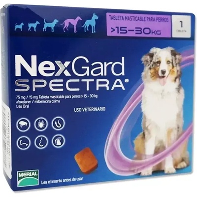 Merial NexGard Spectra, Нексгард Спектра, за кучета от 15 до 30 кг, 3 табл