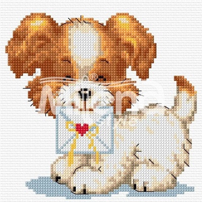 Milena Style Куче-пощальон - гоблен със схема