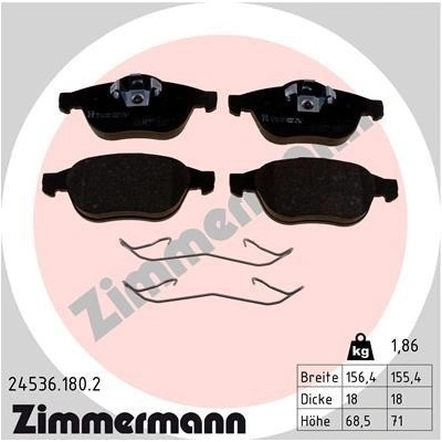 Sada brzdových platničiek kotúčovej brzdy ZIMMERMANN 24536.180.2