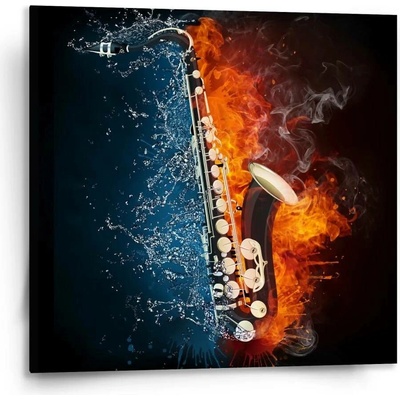Sablio Obraz Ohnivý saxofon - 110x110 cm