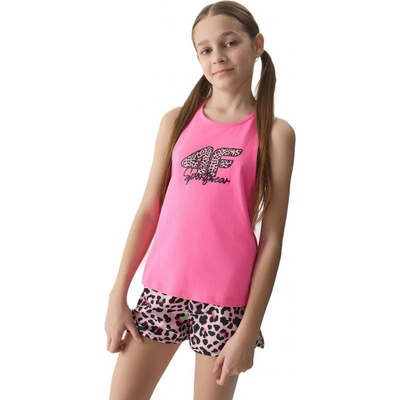 4F dívčí Junior-tshirt-4Fjwss24Ttshf1141-54N pink neon