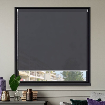 FOA Látková roleta, Břidlicová, LE 140 Bílý profil, Pravá strana ovládání, zavěšení bez vrtání, 55 x 150 cm