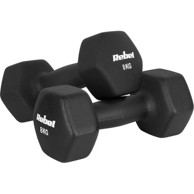 Rebel RBA-2330-8 Činky litinové neoprenové HEX 2 x 8 kg