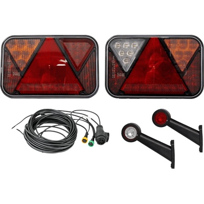 Sada svetiel: zadné svetlá FRISTOM LED + obrysové svetlá LED HORPOL + zväzok MANTES 7m 13-PIN