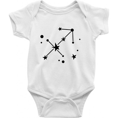 Súhvezdie Sagittarius Strelec Dojčenské body krátký rukáv biele