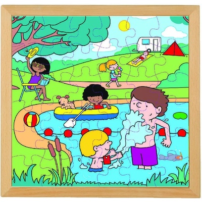 Educo Голям дървен пъзел Educo, Сезони - Лято (900000118-2)