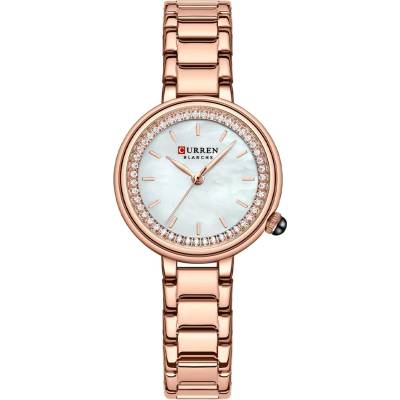 Curren Дамски часовник Curren Jovia, Розово злато / Бял (CURREN-9089-ROSEGOLD-WHITE)