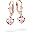Danfil detské náušnice srdiečka C1943 zo ružového zlata pink klapka