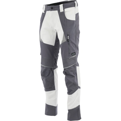 Sara Workwear Strečové kalhoty COTTONFLEX bílé šedé
